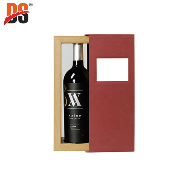 DS Handmade Paper Purplish red Magnetic Custom Cardboard Wine Box One Bottle Wine Gift Box